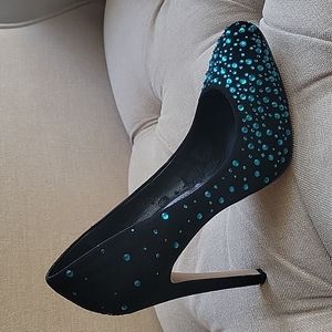 Vince Camuto Turquoise Rhinestone Stilletos